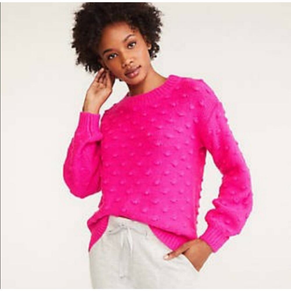 LOFT Lou & Grey pink Pom Pom sweater size XS